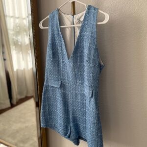 Zara Blue Tweed Romper